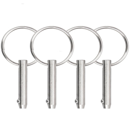 4 PCS Marine 316 Stainless Steel Quick Release Pin Bimini Top Pin, Diameter 3/16"(4.8 mm), Overall Length 1.37"(35 mm), Usable Length 0.866"(22 mm)