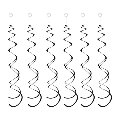 30 Pieces Black Hanging Swirl Decorations Plastic Streamers Foil Swirls Ceiling Decorations for Birthday|Wedding|Anniversary|Graduation Party Supplies