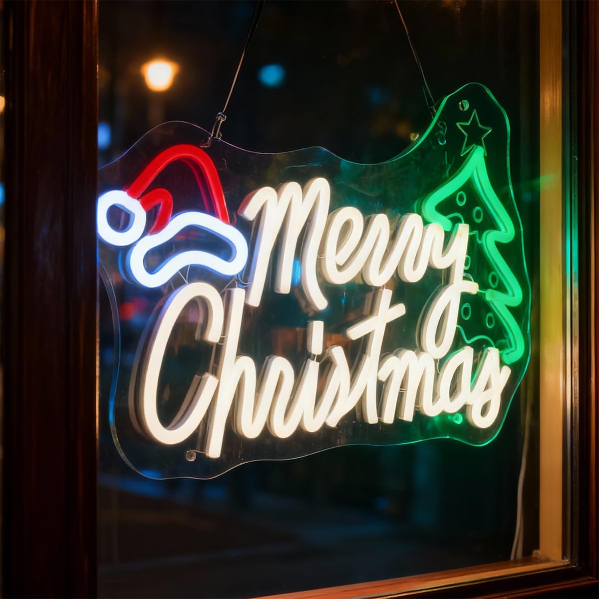 Merry Christmas Neon Sign Dimmable Led Neon Lights for Wall Decor USB Powered Christmas Decoration Xmas Light Up Sign for Party Home Window Bar Porch Front Door Holiday Gifts