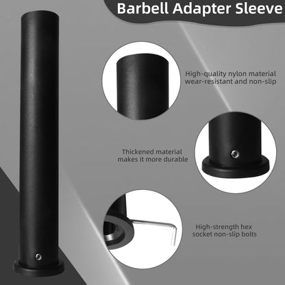 Standard Olympic Barbell Adapter Sleeve: Converts 1 inch Standard Weight Plate Posts to 2" Olympic Weight Plate Posts