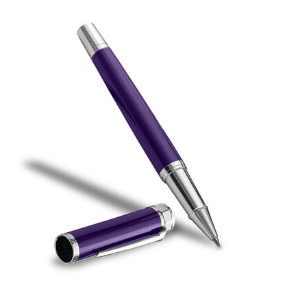 Ellington Pens Luxury Ballpoint Pen – Premium Quality, Smooth Writing Experience, Elegant Design, Includes 2 Ink Refills – Ideal for Professionals and Gift Giving (Purple Silver)