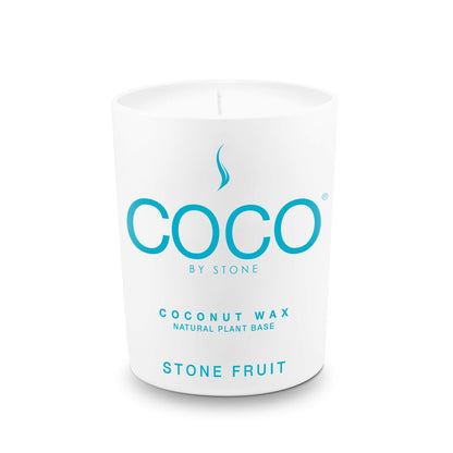 COCO by Stone 6.5oz Candle, Coconut Apricot Wax Candle for Home (Stone Fruit) Home Fragrance Products, 1 Wick, Enhance Indoor Aroma, Vegan & Cruelty-Free, Clean Burning and Hand Poured