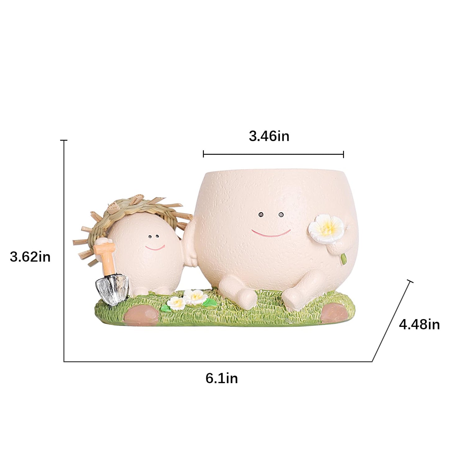 NINIPAPA Cute Smiley Face Planter Pot with Drainage Hole Funny Plant Pots for Indoor Outdoor Plants, Head Flower Pots for Succulent String of Pearls Unique Gift on Mother's Day, Birthday, Christmas