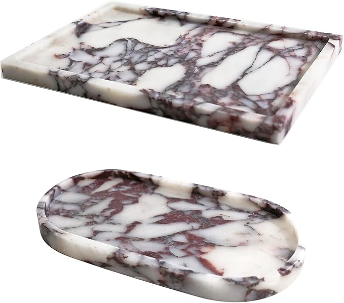 Real Luxurious Natural Marble Vanity Tray Genuine Marble Storage Tray