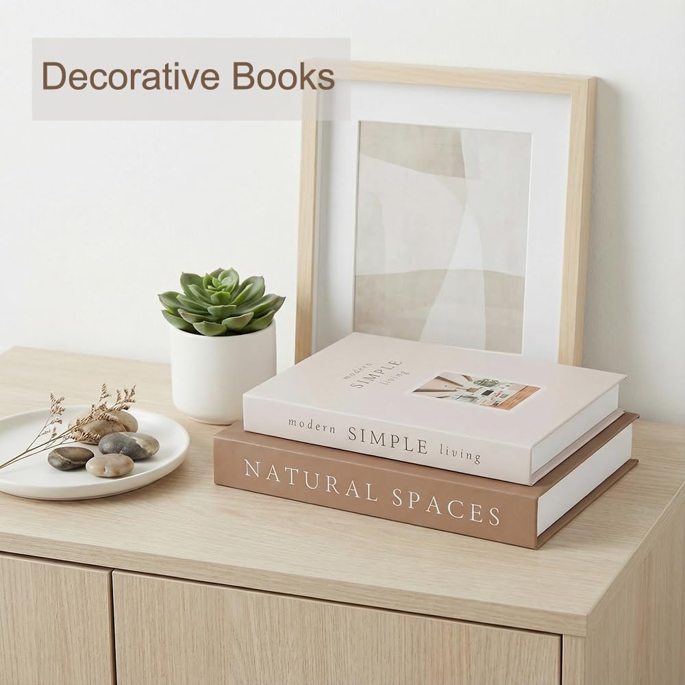 isuisle Decorative Faux Books with Hidden Storage – Magnetic Closure Coffee Table Decor Box Set – Nesting Book Storage for Remotes & Jewelry – Modern Living Room Shelf Decor