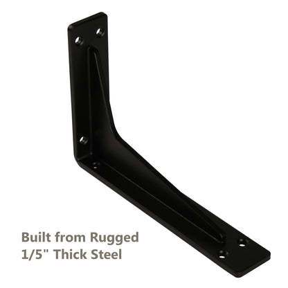 NEODROP 6 Inch Heavy Duty Shelf Brackets, Premium Metal Wall Bracket for Mantel, Countertop Support, Garage Storage Shelves | High Strength Corner Brace | 6-Pack Floating Shelf Hardware