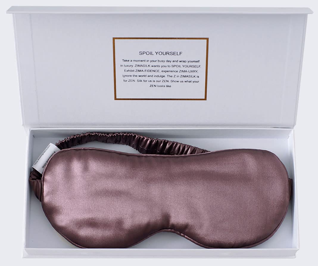 ZIMASILK Adjustable 100% 22 Momme Mulberry Silk Sleep Mask for Sleeping, Filled with Premium Mulberry Silk, Softest & Breathable Blackout Eye Sleeping Mask (Black)