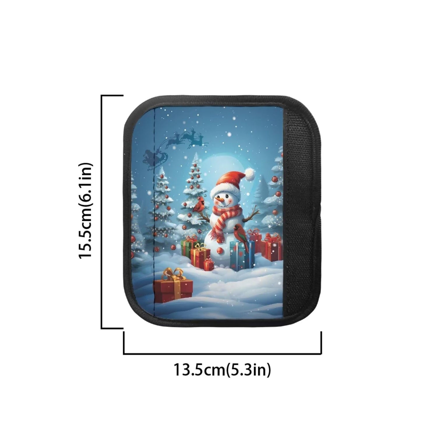 HUISEFOR Snowman Fridge Handle Covers 4 Piece Christmas Refrigerator Handle Covers Set of 4 Adjustable Kitchen Appliance Handles Cover for Microwave Oven Stove Christmas Decoration