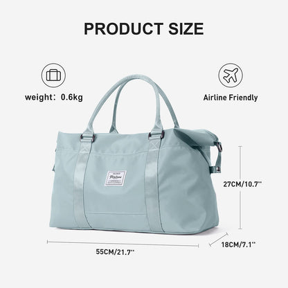 Sport Travel Duffle Bag Large Gym Tote Bag for Women, Weekender Carry on Bag for Airplane, Ladies Beach Overnight Bag Waterproof Luggage Bag with Wet Pocket
