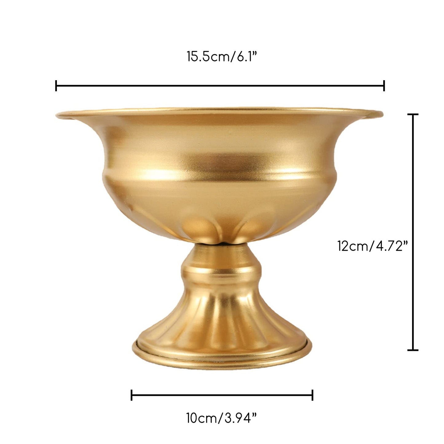 QUTUNI 8Pcs Gold Compote Vases for Centerpieces, 4.7in Small Flower Vases