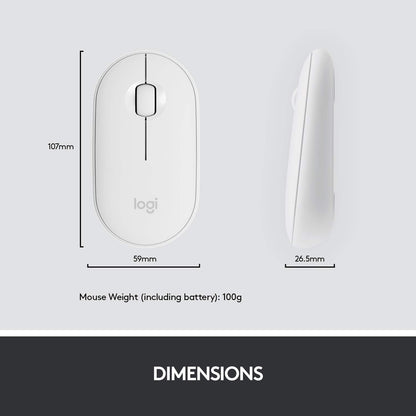 Logitech MK470 Slim Wireless Keyboard & Mouse Combo for Windows, 2.4GHz USB Unifying USB-Receiver, Low Profile, Whisper-Quiet, Long Battery Life, Optical Mouse, PC/Laptop, QWERTY UK Layout - White