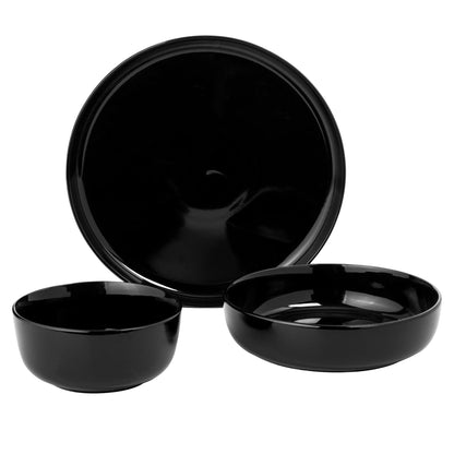 Gibson Home Summer Shades 16 Piece Plates and Bowls Dishes Service for 4 Porcelain Dinnerware Set - White