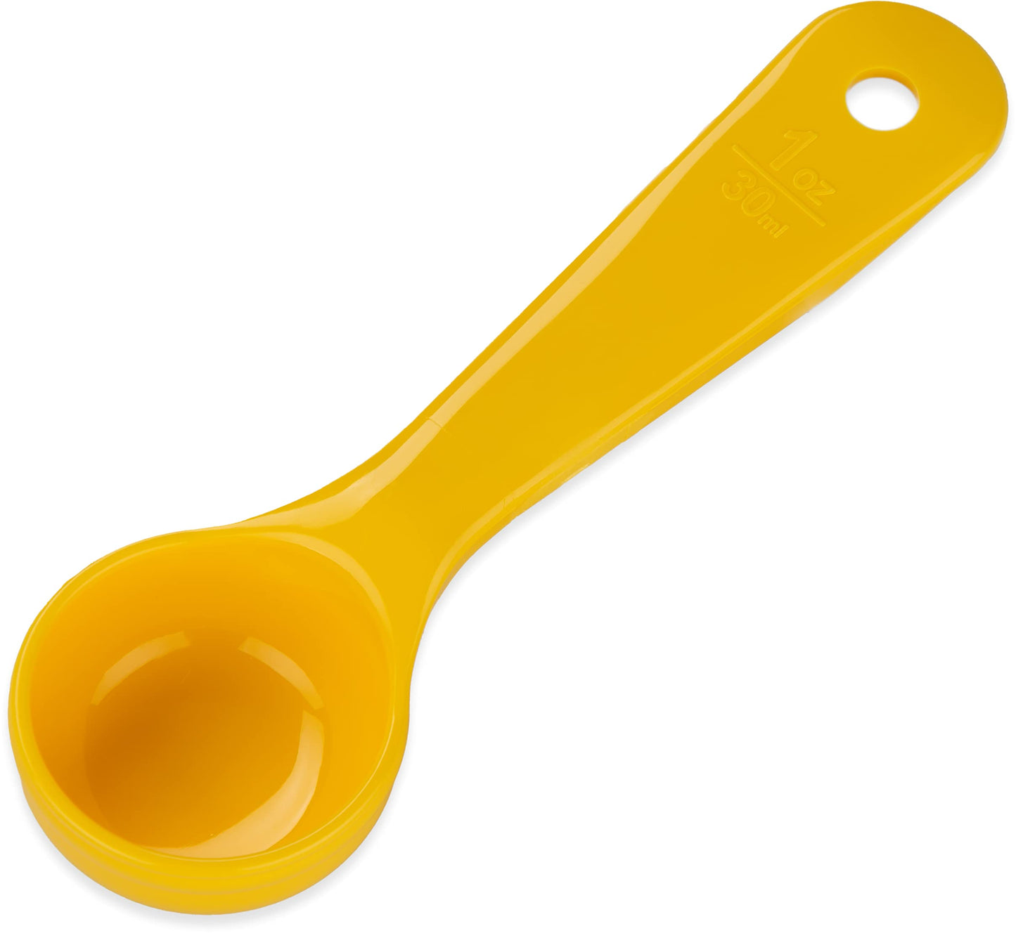 Carlisle FoodService Products 492104 Measure Miser Solid Measuring Spoon with Short Handle, 1 Ounce, Yellow