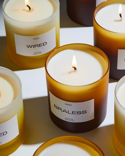 SIDIA - Braless Natural Candle (Bamboo, Amber, Guaiac Wood) | Luxury Clean Beauty + Non-Toxic Fragrance (8 oz | 240 g)