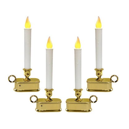 CHYSUPER 4Pack Dusk to Dawn Window Candles Battery Operated, Flameless LED Candles with Light Sensor & 3 Modes, Realistic Flickering Flame for Christmas Holiday Decor