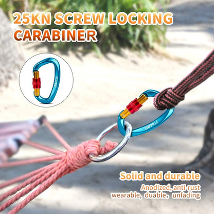 STURME UIAA Certified Climbing Carabiner Clips, 2 Pack 25KN(5623lbs) Screwgate Locking Carabiner Heavy Duty Caribeener Clips, Large Carabiner D Ring for Rock Climbing & Mountaineering