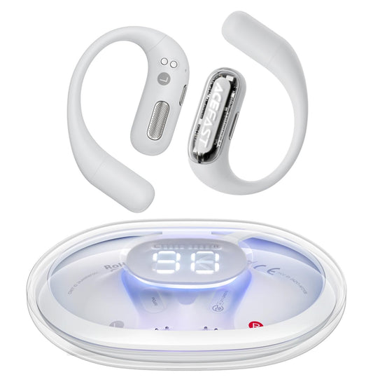 ACEFAST AceFit Pro Open-Ear Headphones, Night Safety Mode for Sports, Powerful Bass, 7.6g Ultra-Comfort, Bluetooth 5.4, 30H Playtime with Digital Display, IP54 Sports Earbuds for Running & Workouts
