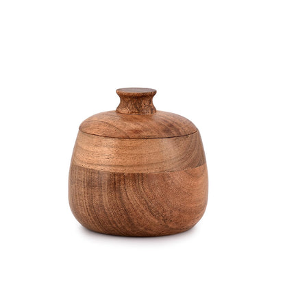 NIRMAN Jewelry Box Unique Artisan Traditional Hand Carved Acacia Wood Wooden Keepsake Box Gift (3" x 3" x 4”)