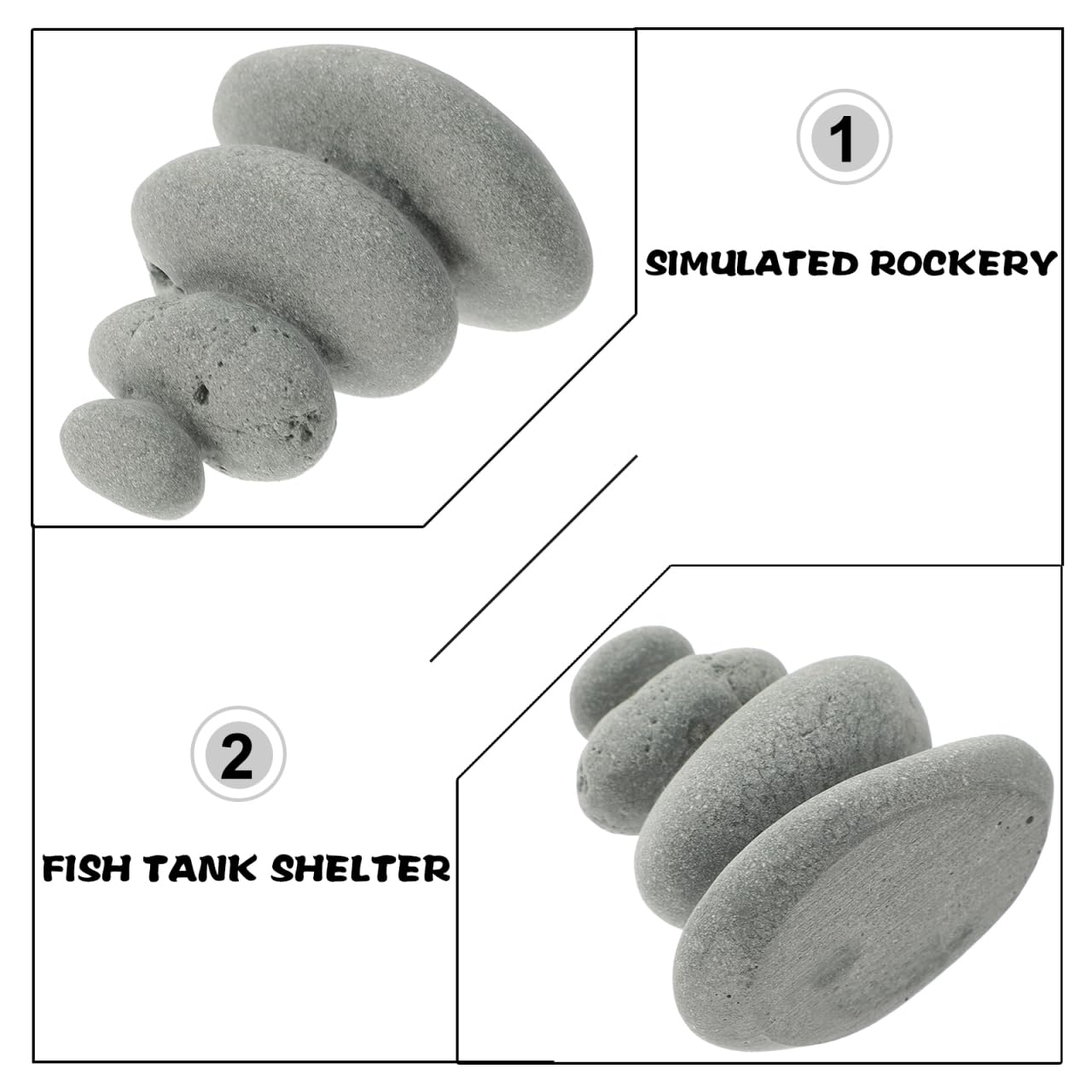 balacoo Zen Stones Decor Simulated Rockery Ornament for Aquarium Micro Landscape Desk Living Room Garden Patio and Table Display 2.55 X 2.36 X 1.57 in