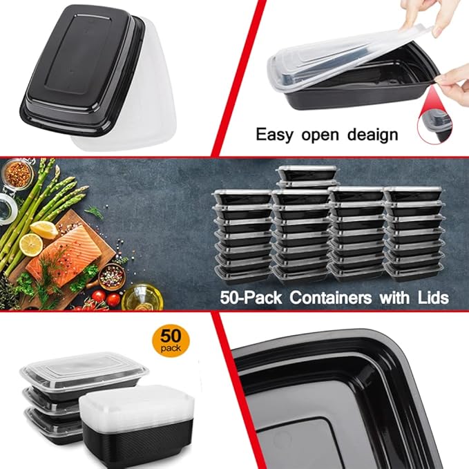 Reusable Food Prep Containers, Meal Dishwasher Safe
