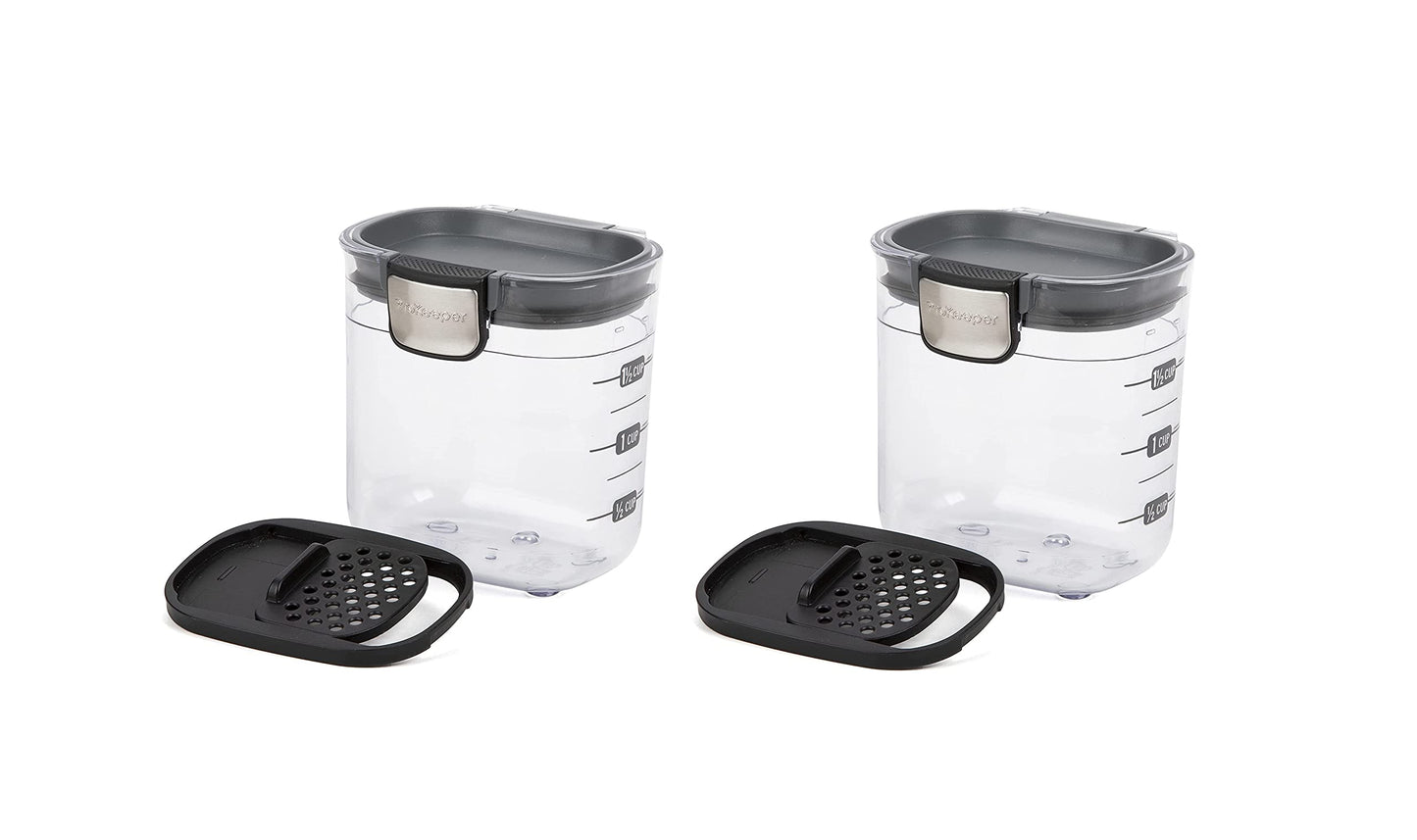 Progressive PKS-401 1.5 Cup Mini Prokeeper+ Airtight Silicone Seal Storage Container Great For Spices & Baking Acessories (2- Piece)