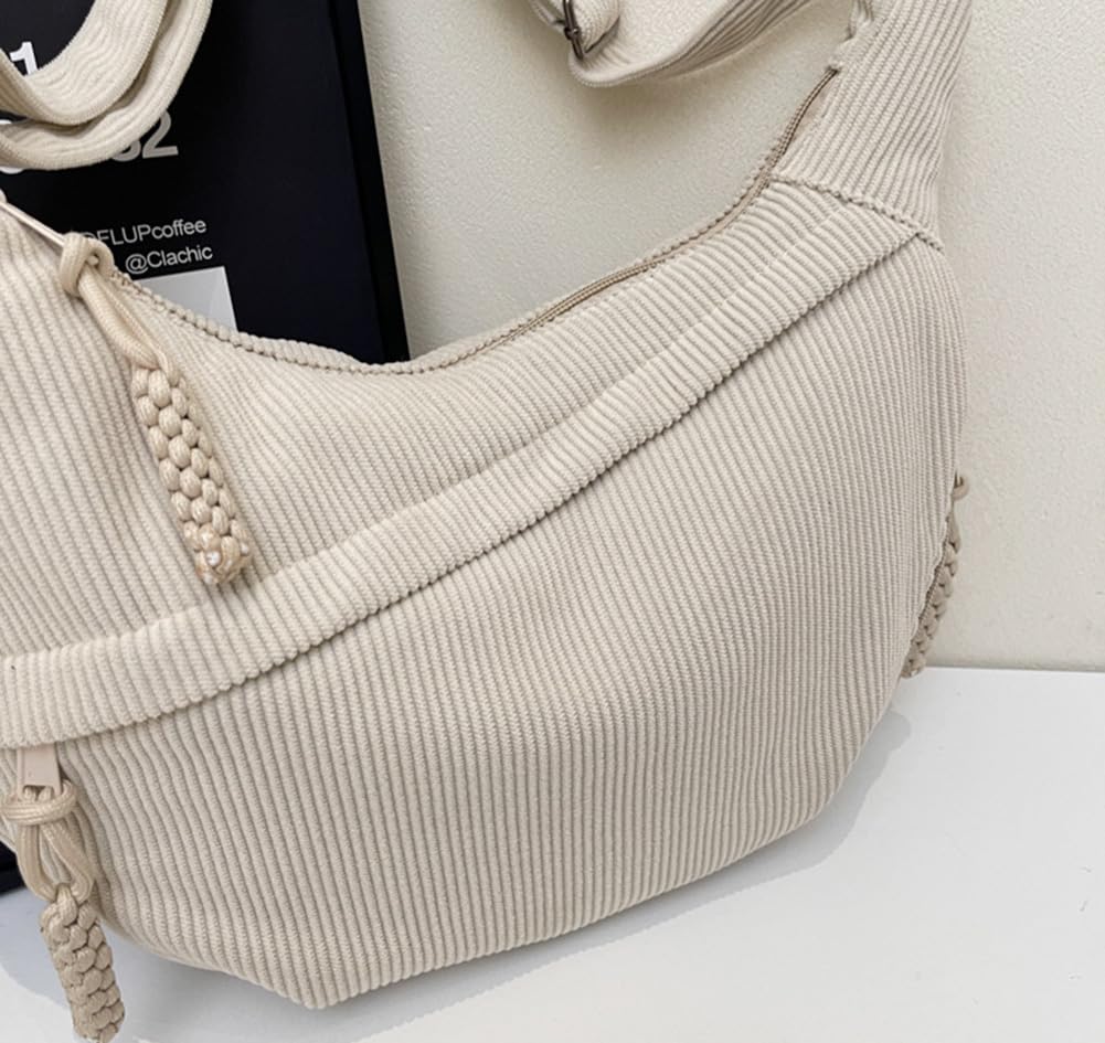 Nylon Crescent Crossbody Bag for Women Shoulder Tote Handbag Casual Sling Bag Dumpling Purse Bag for Outdoor Travel