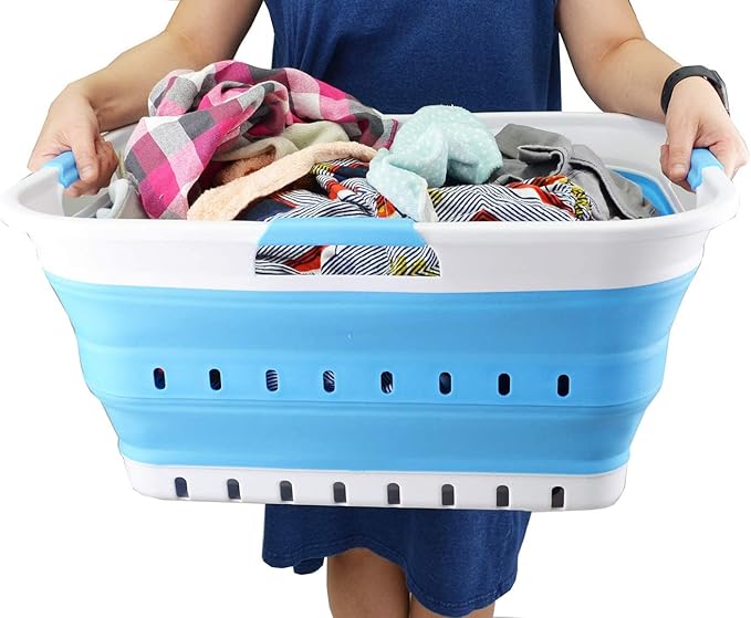 SAMMART 42L Collapsible Plastic Laundry Basket