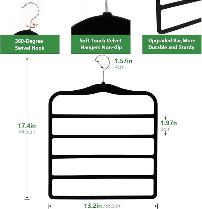 Pants Hangers Space Saving, 5P Scarf Hangers