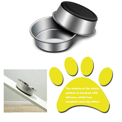 SUOXU Thick Stainless Steel Dog Bowls, Large Dog Bowl With Non-slip silicone Bases, 2500ml Large Dog Feeder Bowls And Water Bowls(XL-25.5cm)