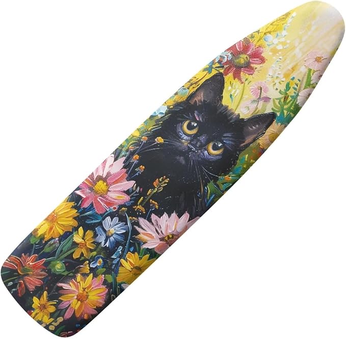 Cat Colorful Flowers Ironing Board Cover