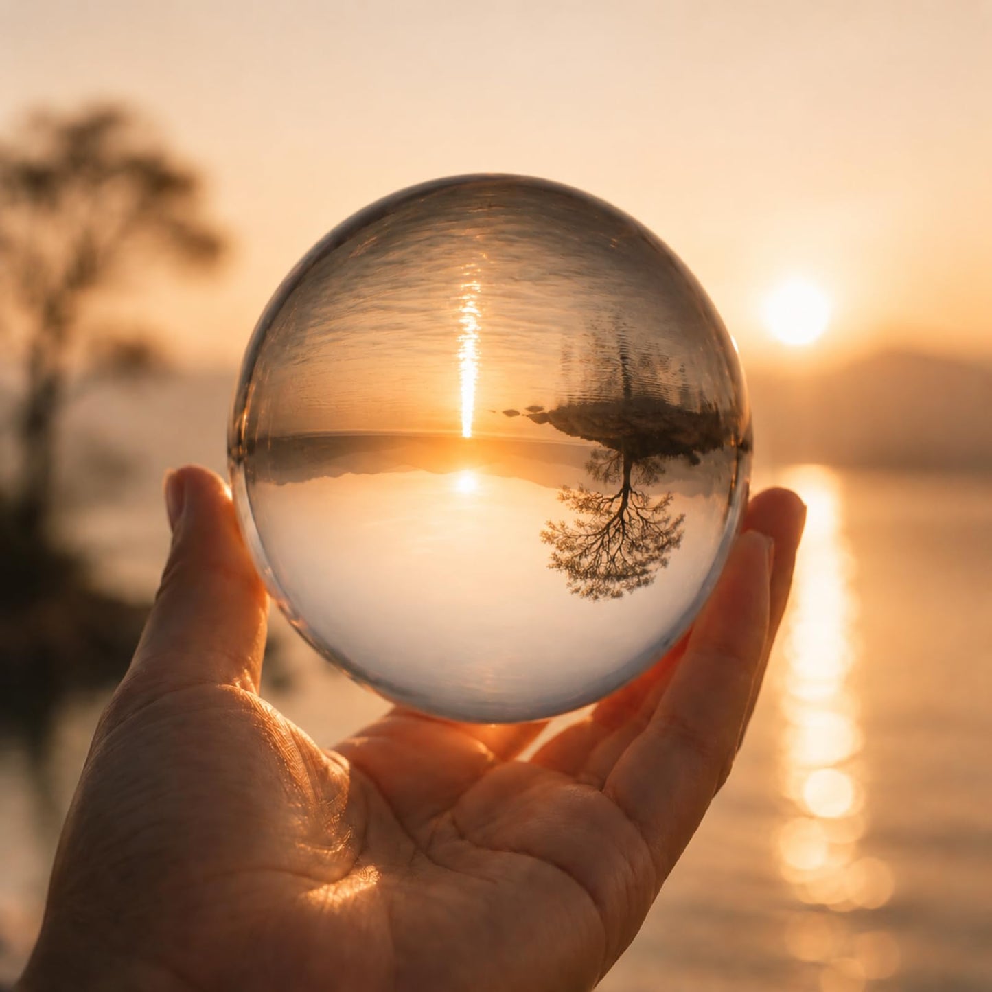 Woodvine Crystal Ball 80mm Clear K9 Crystal Sphere with Metal Stand and Gift Box, Lensball Photography Prop, Home Decor, Feng Shui Decorative Gift (Clear-80mm)