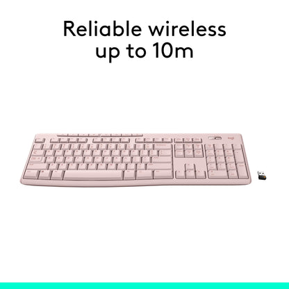 Logitech MK270 Wireless Keyboard and Mouse Combo for Windows, 2.4 GHz, 8 Multimedia Keys, PC, Laptop, Wireless Keyboard Compact Mouse Combo - Black