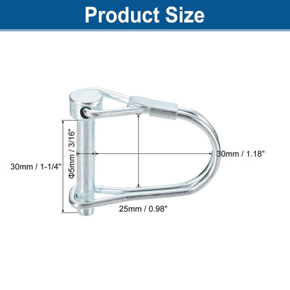 uxcell 4Pcs 3/16" Dia Trailer Coupler Pin, 1-1/4" Long Coupler Pin Shaft Locking Pin, Round Pto Pin for Farm Trailers and Garden