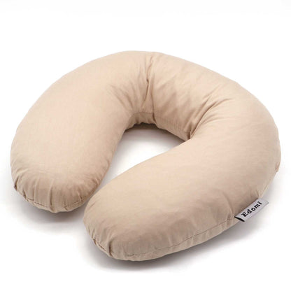 Buckwheat U-Shaped Neck Pillow Adjustable Buckwheat Hull Pillow with Pillowcase, Neck Support and Shoulder Relax Cervical Pillow (12x12 inch, Grey)
