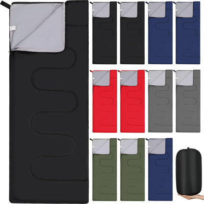 Macarrie 12 Pack Camping Sleeping Bags for Adults Homeless Bulk Cold Weather Kids Sleeping Bag Lightweight Waterproof Compression Sack for Backpacking Traveling Hiking Outdoor Shelter(Bright Color)
