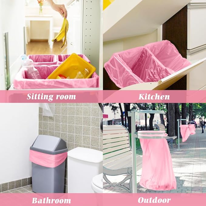 8 Gallon 200 Counts Clear Colorful Trash Bags Kitchen Garbage Bags by Teivio