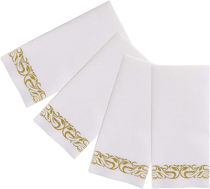 200 Disposable Hand Towels Soft and Absorbent Linen Feel Dinner Napkin Durable