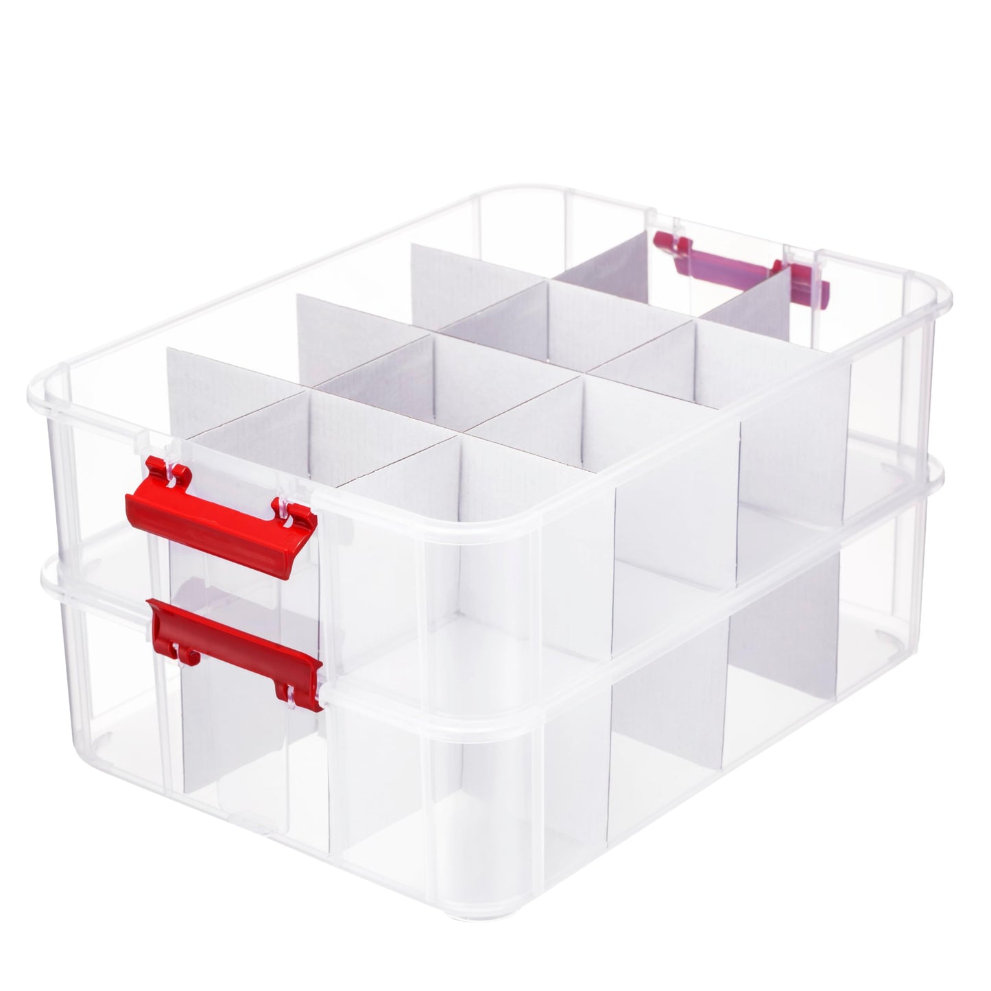 Tribello 2-Layer Christmas Ornament Storage Box Plastic - 24 Compartment Cchristmas Decoration Storage Box