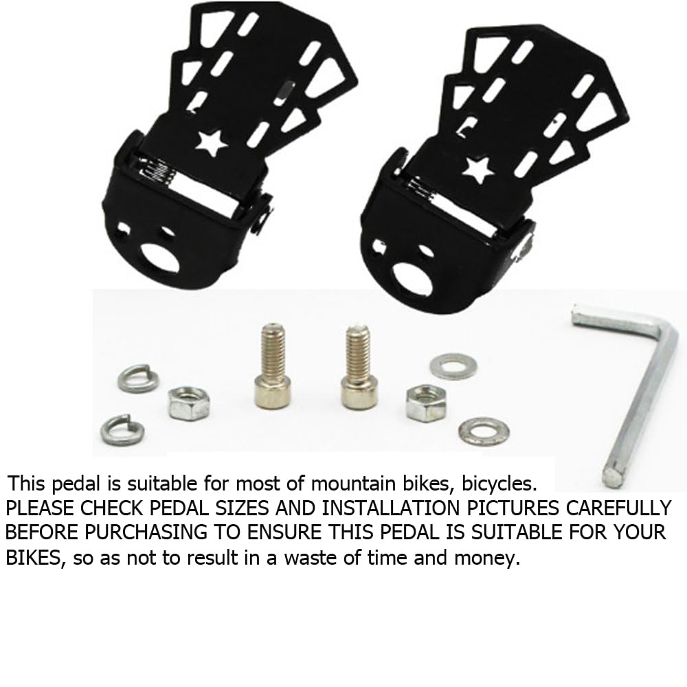 YehVeh 4 Pack Mini Bicycle Rear Pedals Bike Pegs Folding Foot Rest Mount Stand for Mountain Bicycles Rear Seat Pedal Child Kids Bikes Peg Metal Plate Cycling Footrest Accessories