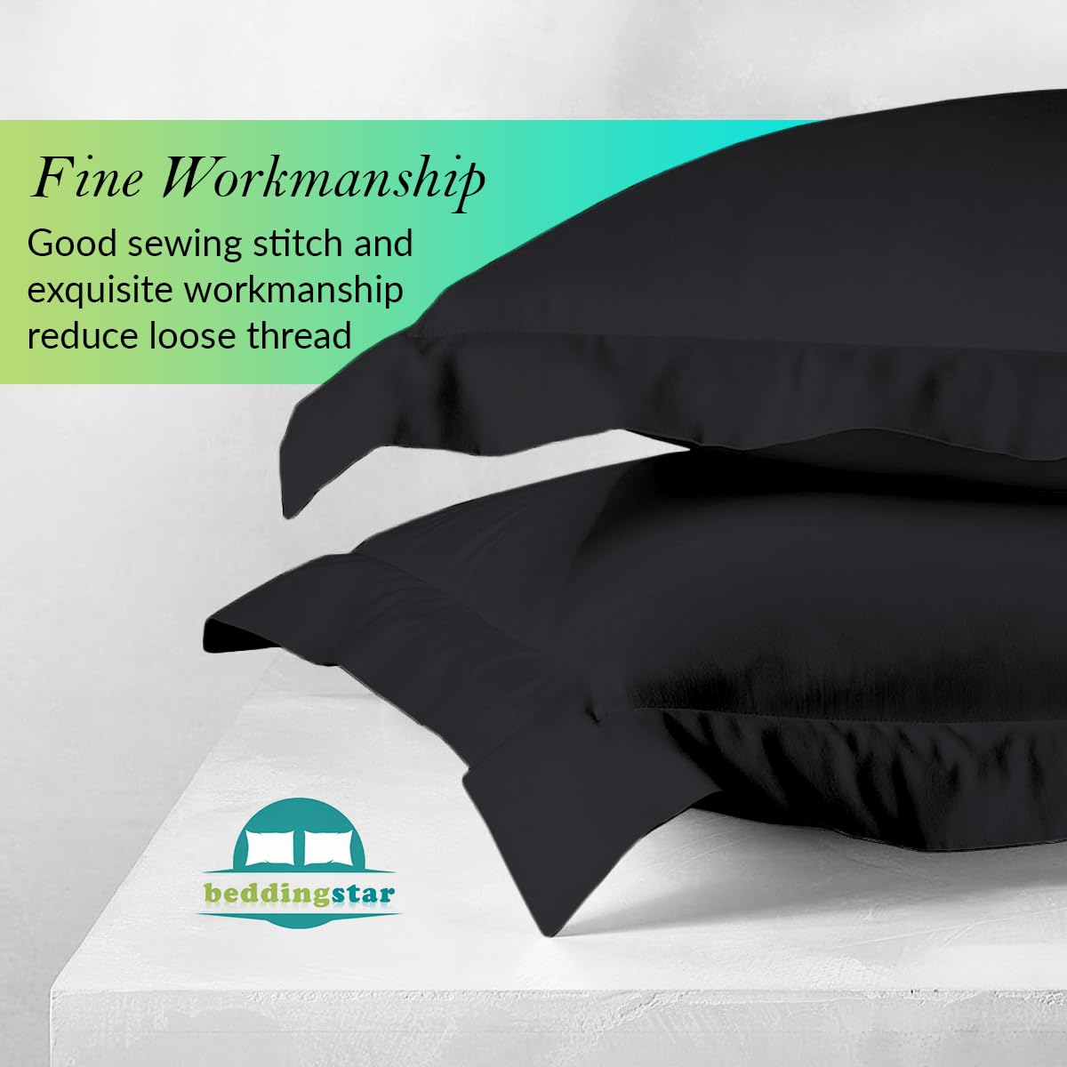 Euro Sham Covers 26x26 Set of 2 Black 600 Thread Count 100% Egyptian Cotton Pack of 2 Euro 26x26 Pillow Covers Cushion Cover Cases Soft Skin Friendly European Size Decorative Square Pillow Shams