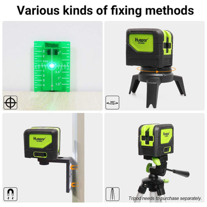 3 - Plumb Dot Laser Leveler Tool (No Laser Line), Huepar 3 Spots Laser Self-Leveling Green Plumb Bob for Soldering and Points Reference Positioning, 197Ft Working Range, Battery Included - 9300G