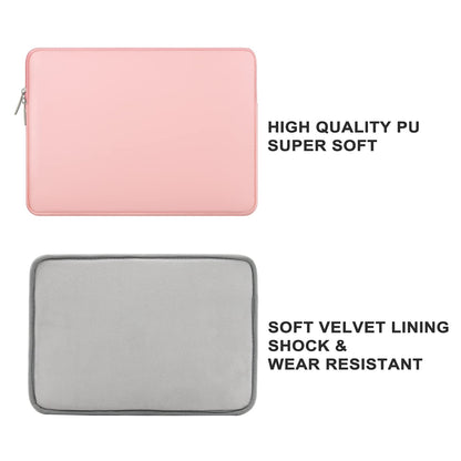RAINYEAR 13 Inch Laptop Sleeve Soft PU Leather Case Water Resistant Padded Zipper Protective Carrying Bag Compatible with 13.3" Notebook Computer Chromebook Ultrabook(Pink)