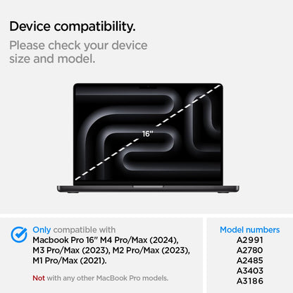 Spigen Urban Fit Laptop Case Compatible with MacBook Pro 16 inch with M3 Max / M3 Pro / M2 Pro / M2 Max Chip / M1 Pro / M1 Max Chip (2023/2021) - Black