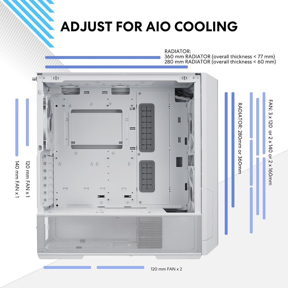 Lian Li LANCOOL 216 RGB Mid-Tower PC Case, Black - High Airflow Design with ARGB Fans