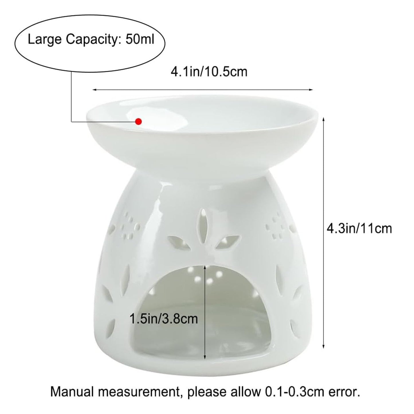 GENTI Ceramic Tea Light Holder, Essential Oil Burner, Wax Warmer, Wax Melt Burner, Tealight Holder for Home Décor
