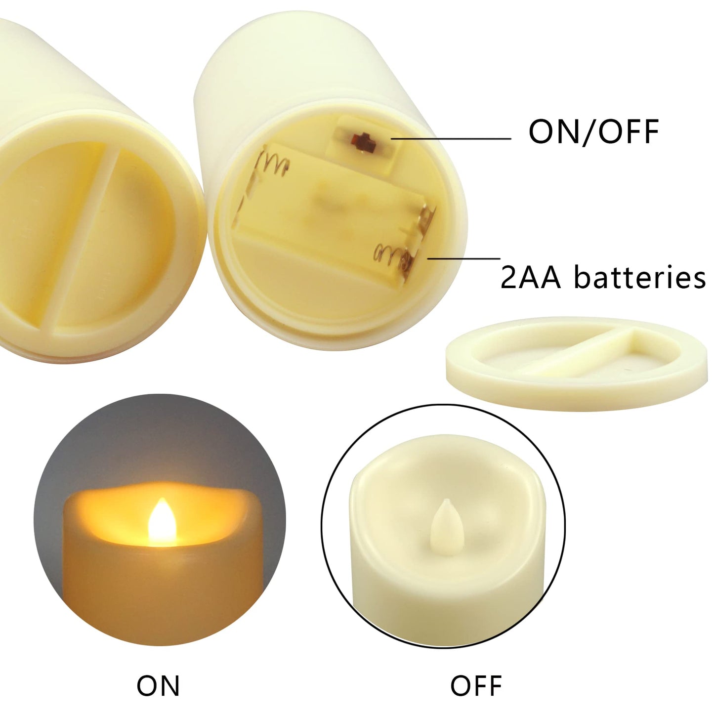 2WDECOR Waterproof Outdoor Battery Operated Flameless Candles with Remote Timer Realistic Flickering Plastic Fake Electric LED Pillar Lights for Home Garden Wedding Christmas Decor 3x7 Inches 2 Pack