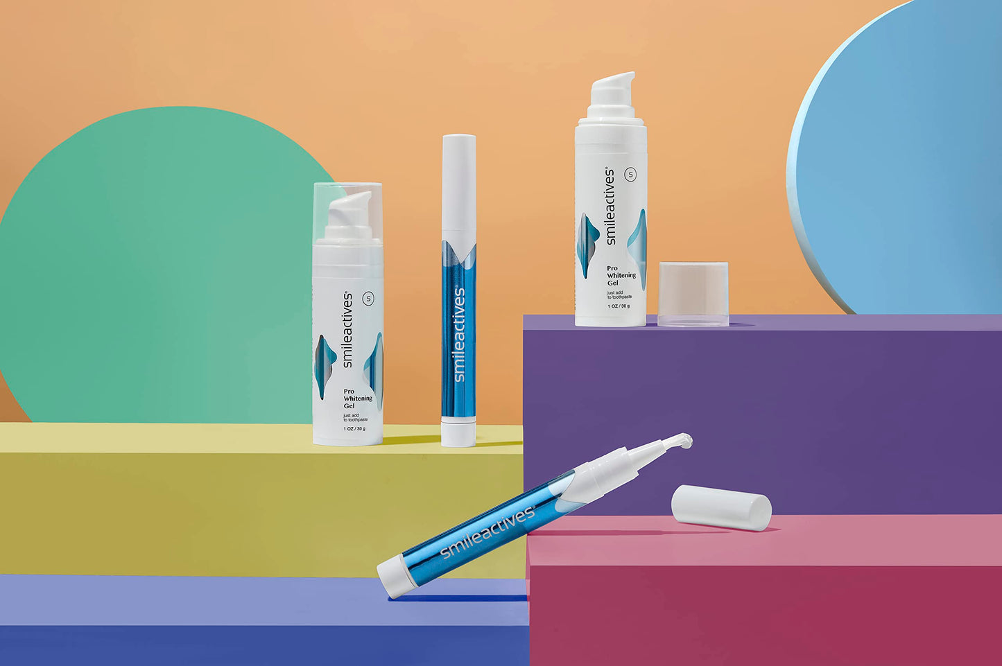 Smileactives Teeth Whitening Kit, Complete at Home Teeth Whitening Treatment, Travel Size Tooth Whitening, Stain Remover for White Teeth, Contains Clinical-Grade Hydrogen Peroxide, 60 Day Kit