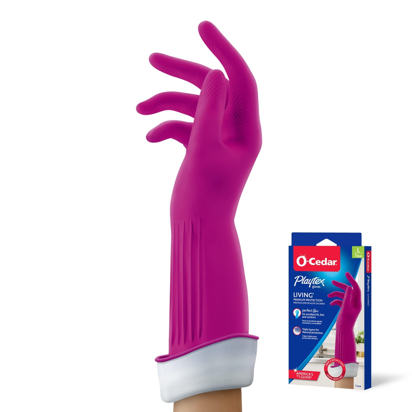 Playtex Gloves Living, Premium Protection, Large 1 Pair (Colors May Vary)