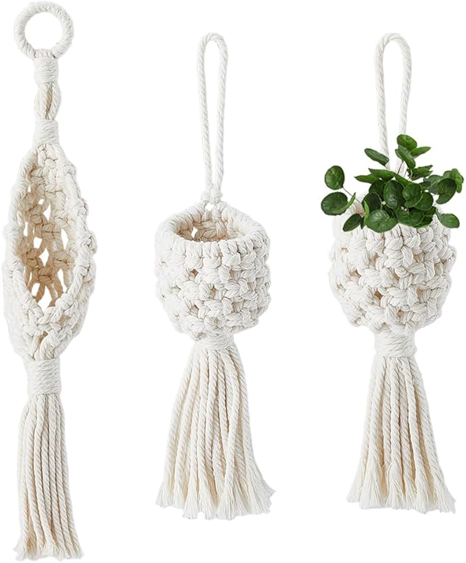 SUPERFINDINGS 3Pcs 3 Styles Macrame Wall Hanging Boho Decor Cotton Wall Hanging