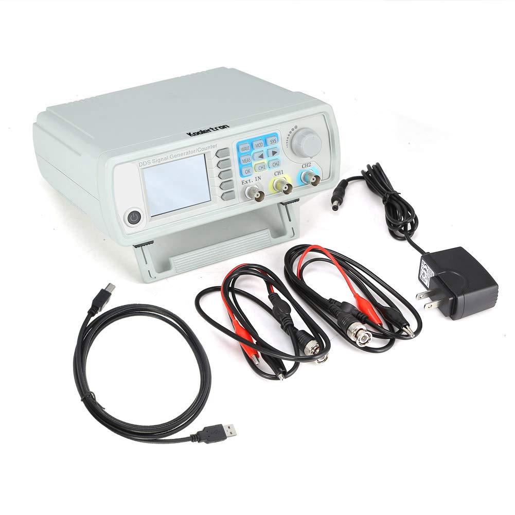 Koolertron Upgraded 15MHz DDS Signal Generator Counter,High Precision Dual-Channel Arbitrary Waveform Function Generator Frequency Meter 200MSa/s (15MHz)